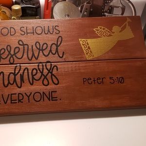 Hand painted rose gold scripture sign